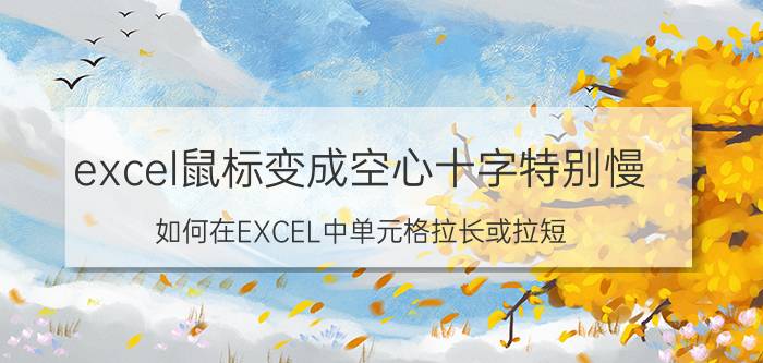 excel鼠标变成空心十字特别慢 如何在EXCEL中单元格拉长或拉短？